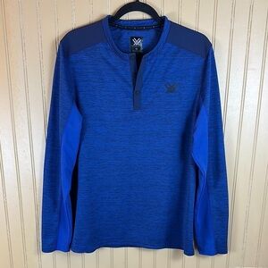 Vortex Optics Men's Northern Heights Henley Long Sleeve Shirts, Blue Size M
